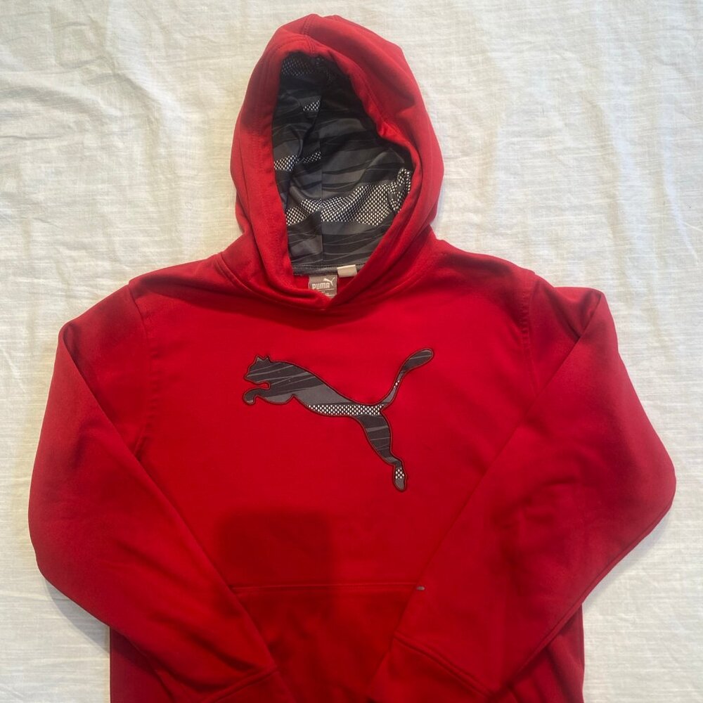 PUMA Youth Boys Red Pullover Hoodie Size Medium 10/12
